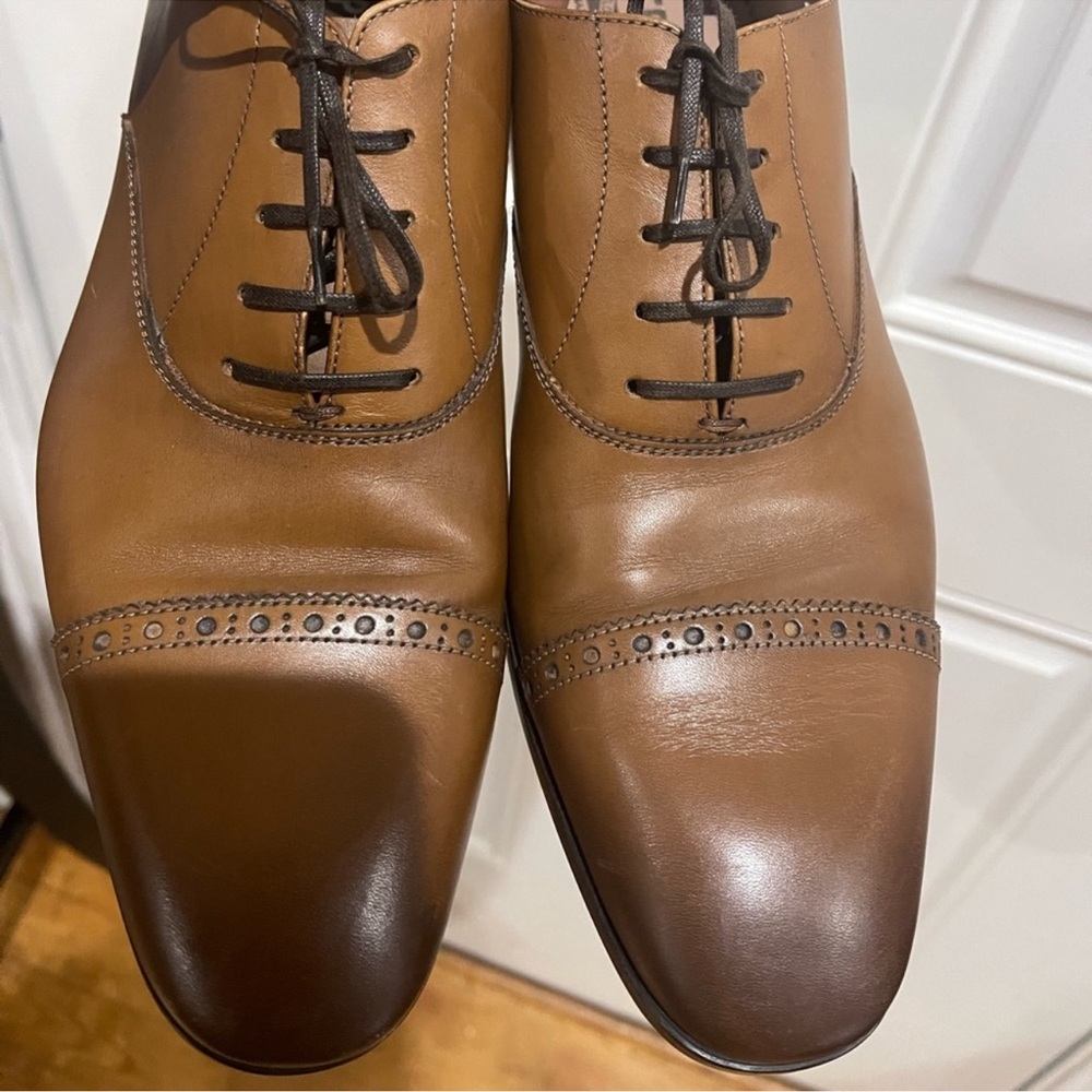 Salvatore Ferragamo Lace-Up shoes Tan Brown color Sz 11 E - Picture 5 of 6